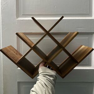 Elegant Brown Wooden Wine Rack